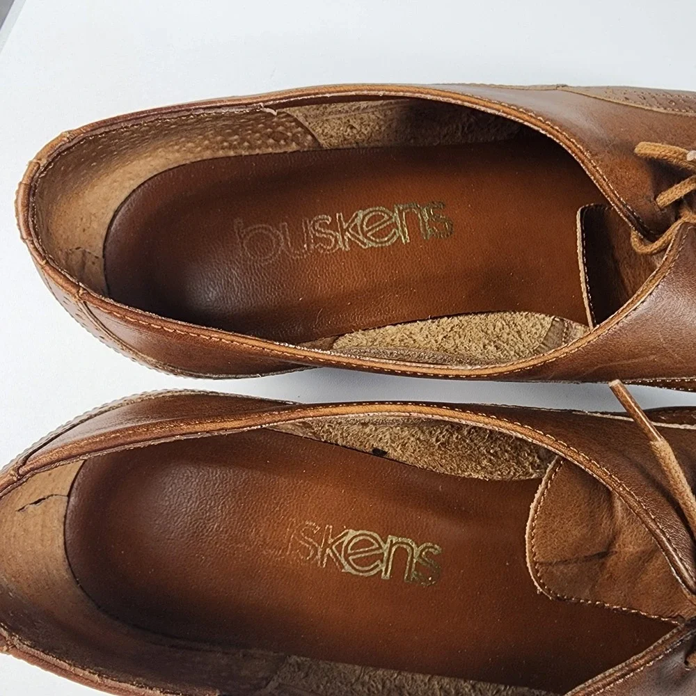 Vintage Buskens Loafers Leather Womens Brown‎ Size 6